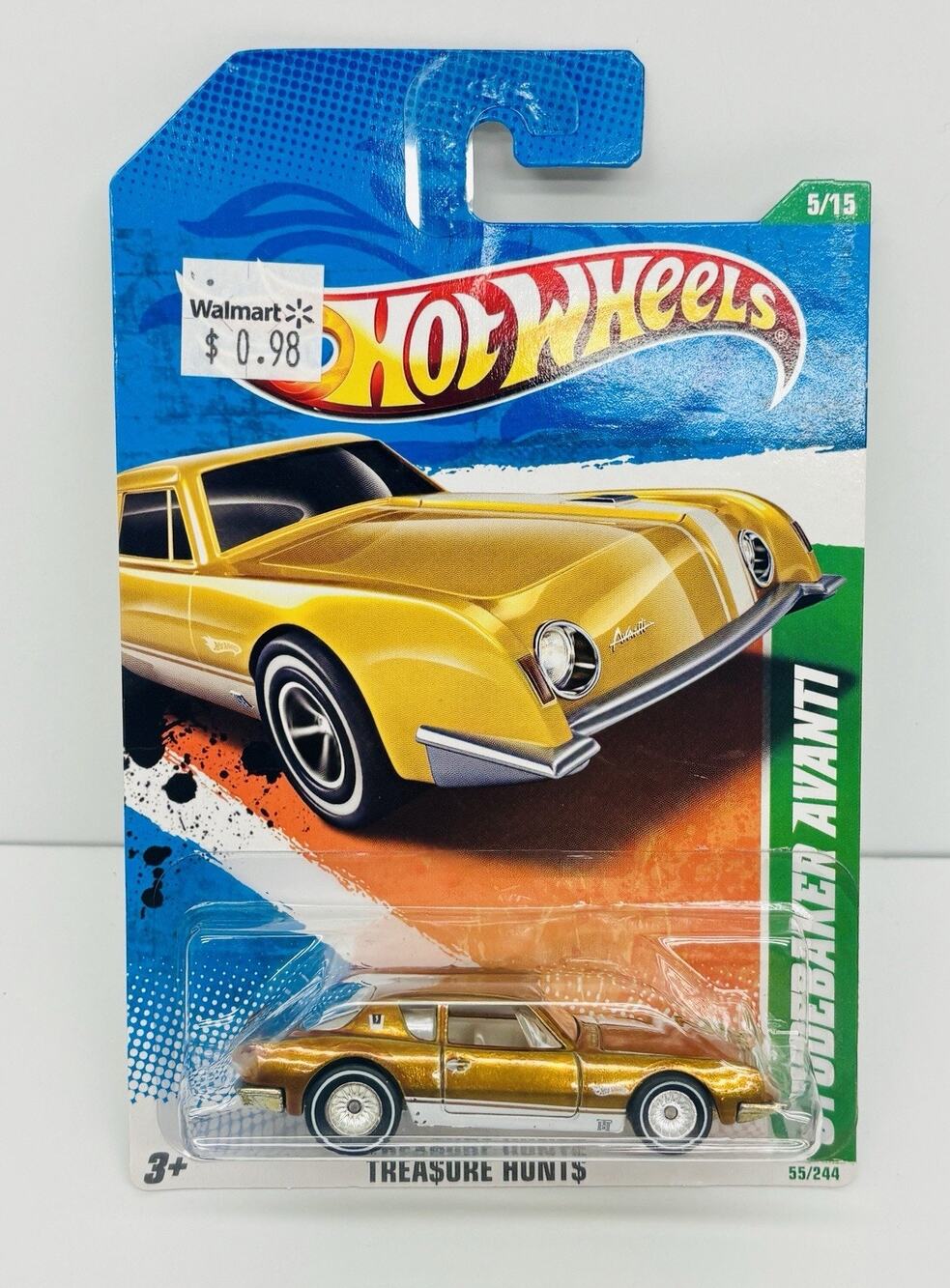 Hot Wheels STH Studebaker Avanti Gold 2011 Super Treasure Hunt w/ Protector